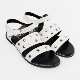 Goodin Sandalias blancas con tachuelas blanco 2