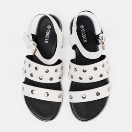 Goodin Sandalias blancas con tachuelas blanco 3