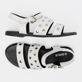 Goodin Sandalias blancas con tachuelas blanco 4