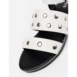 Goodin Sandalias blancas con tachuelas blanco 1