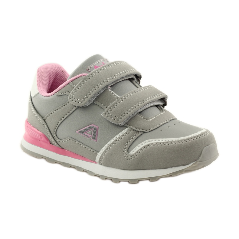 American Club Velcro deportivo incrustación de cuero americano rosa gris blanco 1