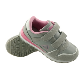 American Club Velcro deportivo incrustación de cuero americano rosa gris blanco 3