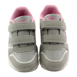 American Club Velcro deportivo incrustación de cuero americano rosa gris blanco 4