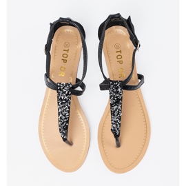 Sandalias negras de estilo negro plano 2
