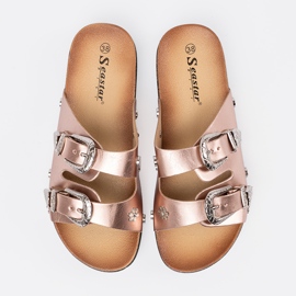 Seastar Flip de color de oro rosa para mujeres chanclas rosado 2