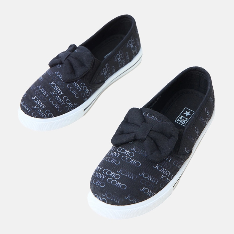 Zapatillas de deporte para niños negros con arco 1 Zapatillas de deporte para niños negros con arco 1