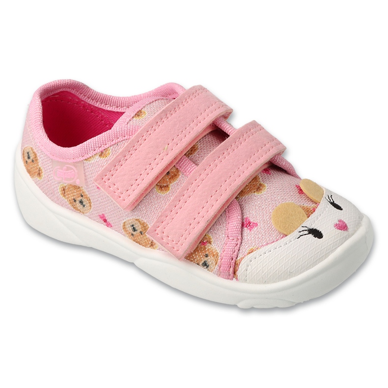 Zapatillas para niños de Befado 907p165 rosa en un oso de peluche rosado 1