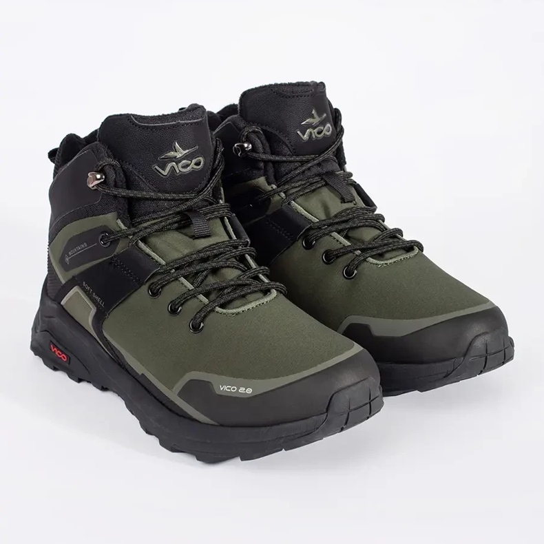 Vico Zapatos de trekking para hombres de color negro verde 2