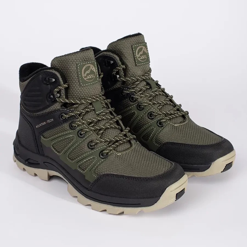 Vico Zapatos de trekking para hombres de color negro verde 2