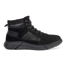 Zapatos para hombres de gamuza aislado negro 2