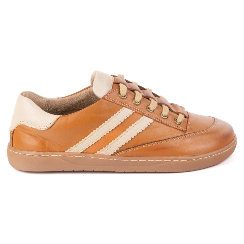 Zapatillas de deporte descalza Kaia Olivier - zapatos de cuero marrón claro 1