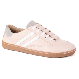 Zapatillas de deporte descalzo Kaia Olivier - zapatos de cuero anatómico en polvo rosado 3