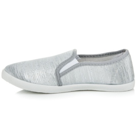 Zapatillas slip on con hilo plateado gris 4