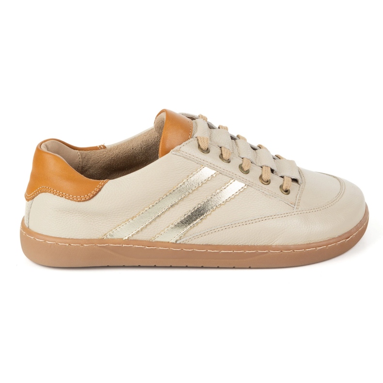 Zapatillas de deporte descalza Kaia Olivier - zapatos de cuero beige claro 2