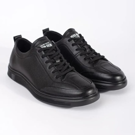 Zapatillas de zapatillas de zapatillas bajas en cuero ecológico negro 1 Zapatillas de zapatillas de zapatillas bajas en cuero ecológico negro 1