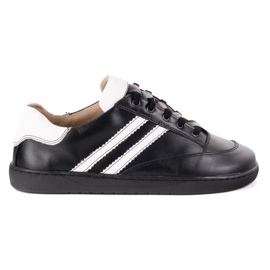 Zapatillas de zapatillas descalzos zapatos de cuero negro olivier con blanco 2 Zapatillas de zapatillas descalzos zapatos de cuero negro olivier con blanco 2