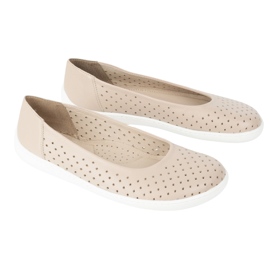 Olivier Ballerinas minimalistas de mujeres descalzos resbalaron 1771pol Openwork beige 4