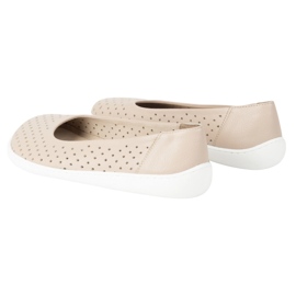 Olivier Ballerinas minimalistas de mujeres descalzos resbalaron 1771pol Openwork beige 5