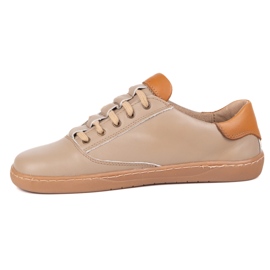 Zapatillas descalzos para mujeres Maja Olivier - Cappuccino zapatos de cuero anatómico beige 4