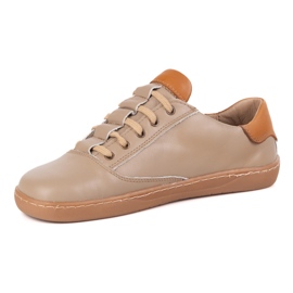 Zapatillas descalzos para mujeres Maja Olivier - Cappuccino zapatos de cuero anatómico beige 6