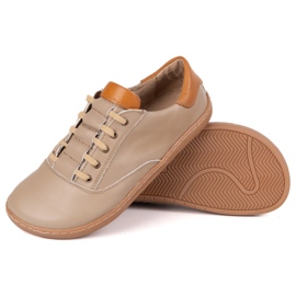 Zapatillas descalzos para mujeres Maja Olivier - Cappuccino zapatos de cuero anatómico beige 9