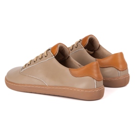 Zapatillas descalzos para mujeres Maja Olivier - Cappuccino zapatos de cuero anatómico beige 10