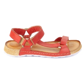 Olivier Sandalias para mujeres descalza Kallia Leather Red 0782W rojo 1
