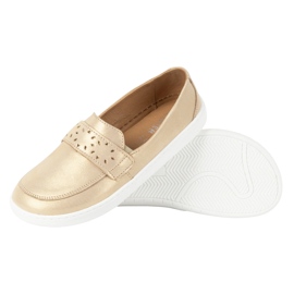 Olivier Mocasines de Inga de Femenina Barefoot con un ancho de oro en polaco delantero dorado 5