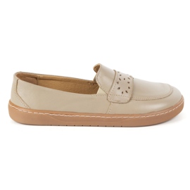 Olivier Mocasines de Inga de Femenina Barefoot con un amplio polaco delantero Beige oscuro 1