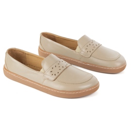 Olivier Mocasines de Inga de Femenina Barefoot con un amplio polaco delantero Beige oscuro 4
