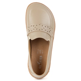 Olivier Mocasines de Inga de Femenina Barefoot con un amplio polaco delantero Beige oscuro 7