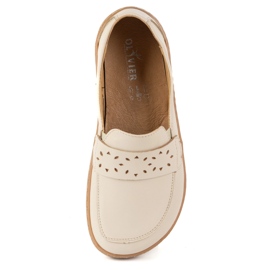 Olivier Barefoot Inga Momoters para mujeres con un beige polaco delantero amplio 10