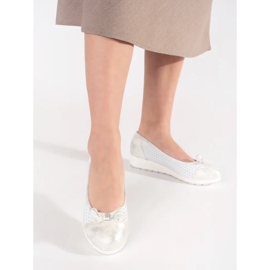 Goodin Cuñas de mujeres blancas y plateadas blanco 3