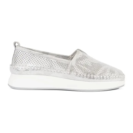 Goodin Zapatos plateados hechos de cuero natural plata 1 Goodin Zapatos plateados hechos de cuero natural plata 1