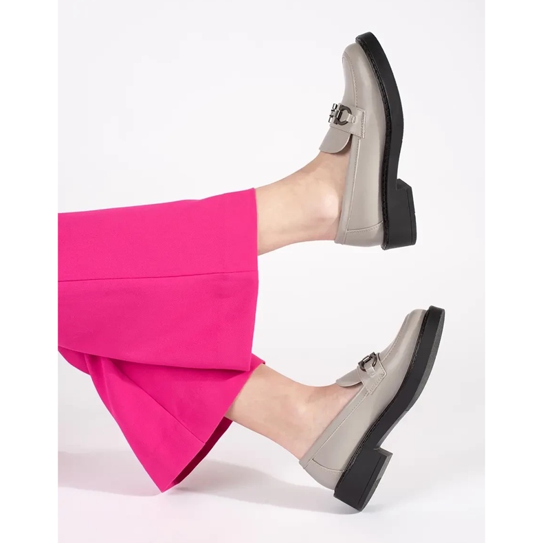 Mocasines de mujer en el suela gruesa Sergio Leone gris 2