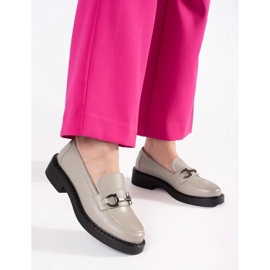 Mocasines de mujer en el suela gruesa Sergio Leone gris 3
