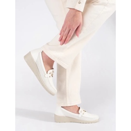Seastar Zapatos de cuña blanca con una cadena decorativa blanco 3