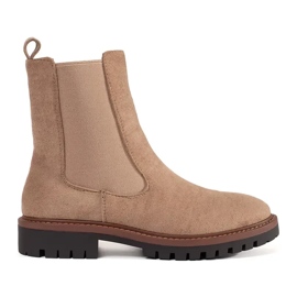 Botas de gamuza beige chelsea 1 Botas de gamuza beige chelsea 1