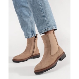 Botas de gamuza beige chelsea 2