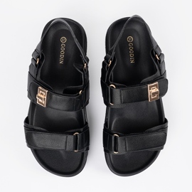 Goodin Sandalias negras elegantes en la plataforma negro 4