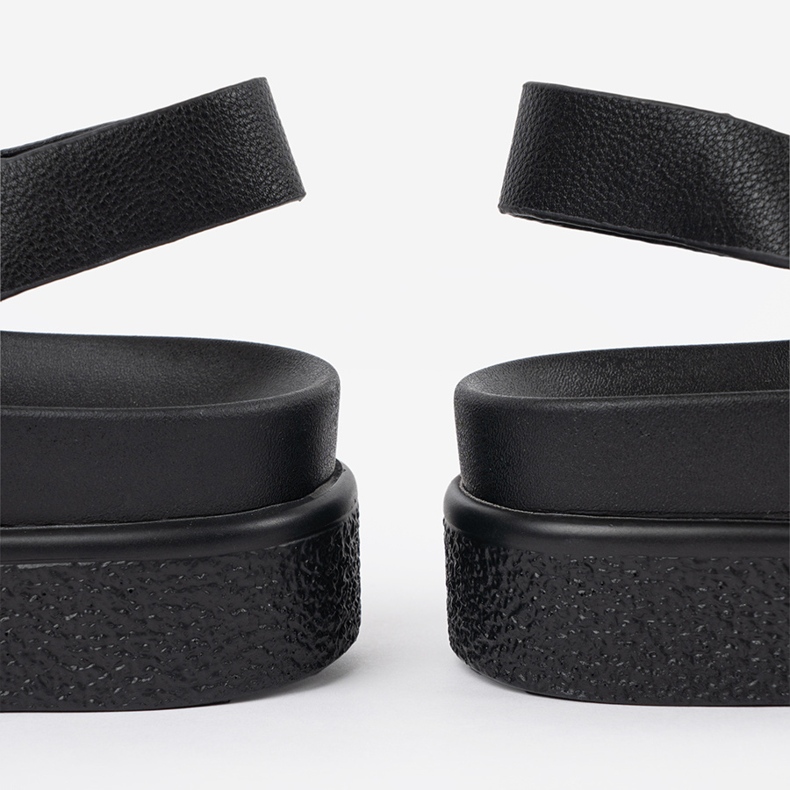 Goodin Sandalias negras elegantes en la plataforma negro 1