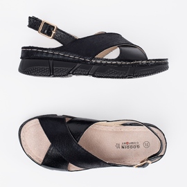 Goodin Sandalias planas negras negro 4