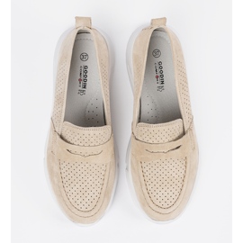 Goodin Mocasines beige de cuero en la plataforma 2