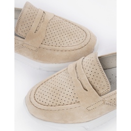 Goodin Mocasines beige de cuero en la plataforma 5