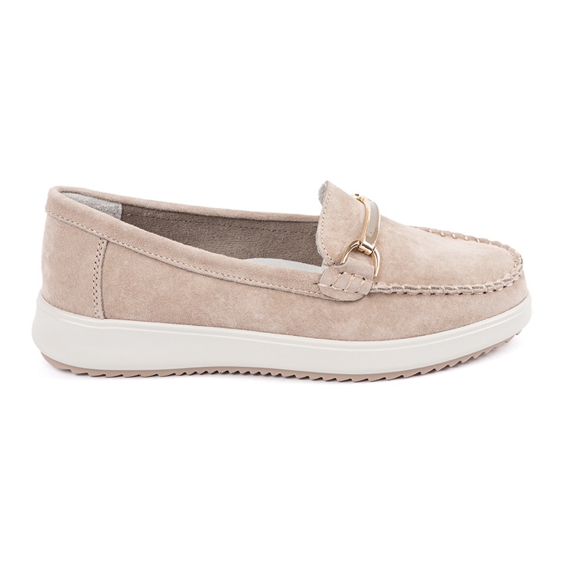 Goodin Mocasines beige hechos de cuero natural 2