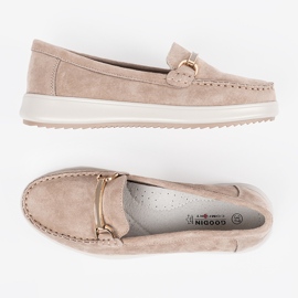 Goodin Mocasines beige hechos de cuero natural 5