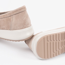 Goodin Mocasines beige hechos de cuero natural 1