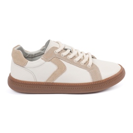 Zapatillas de cuero para mujeres blancas y beige Sergio Leone 3