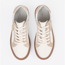 Zapatillas de cuero para mujeres blancas y beige Sergio Leone 2