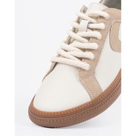 Zapatillas de cuero para mujeres blancas y beige Sergio Leone 5